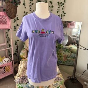 Vintage Estes Park Colorado Embroidered T Shirt Purple Graphic Tee Size S